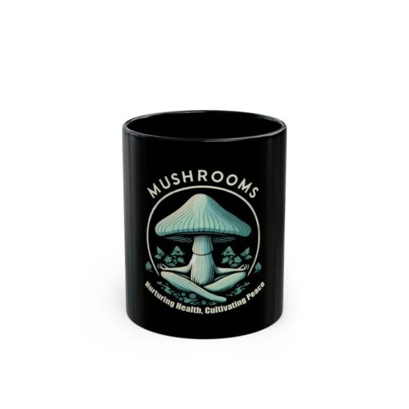 Mushroom Mug – Black – 11oz